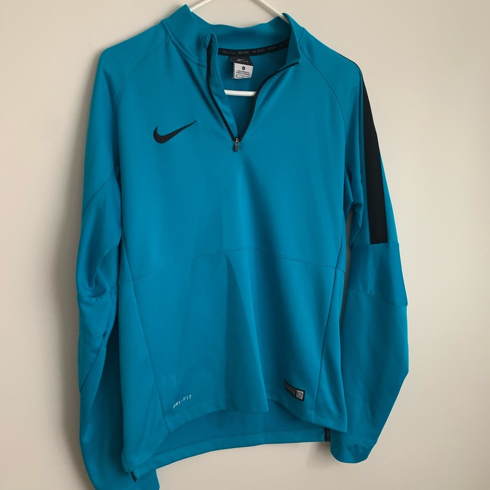 Bold Teal Blue Nike Soccer Quarter Zip